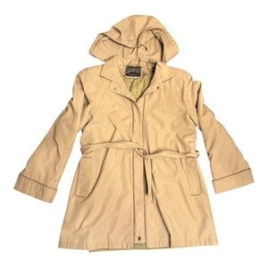 Vintage Miss Freddi Women’s Utility Jacket Tan Purple Piping Size 14